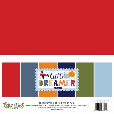 Echo Park Little Dreamer Boy Cardstock - Solids Kit
